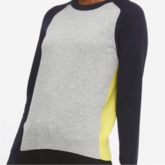 Banana Republic Merino Wool Colorblock Crewneck Sweater Raglan Colorful Retro S - Picture 1 of 12